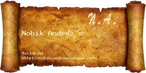 Nobik András névjegykártya